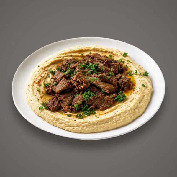 Hummus And Meat Shawarma Plate